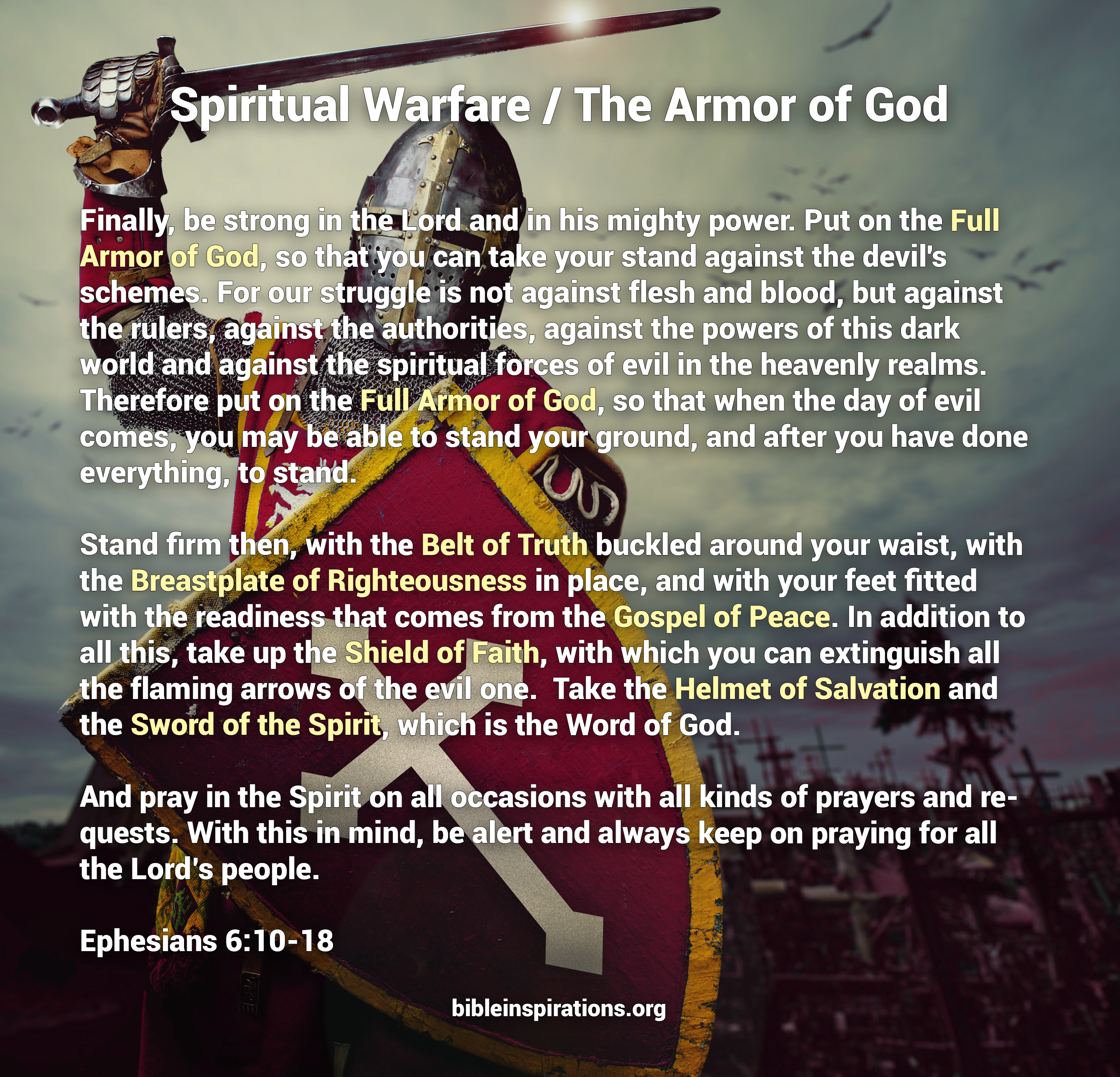 how to put the armour of god on