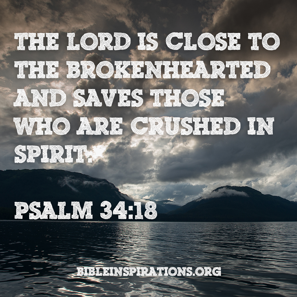 Psalm 3418 The Lord is close to the brokenhearted Sympathy Card